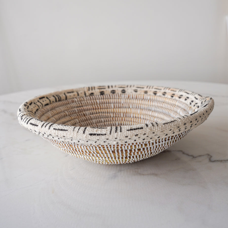 The Diouf Basket - White Bogolan